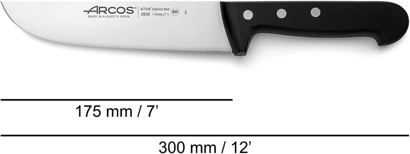Arcos Serie Universal - Metzgermesser - Klinge Nitrum Edelstahl 175 mm - HandGriff Polyoxymethylen (