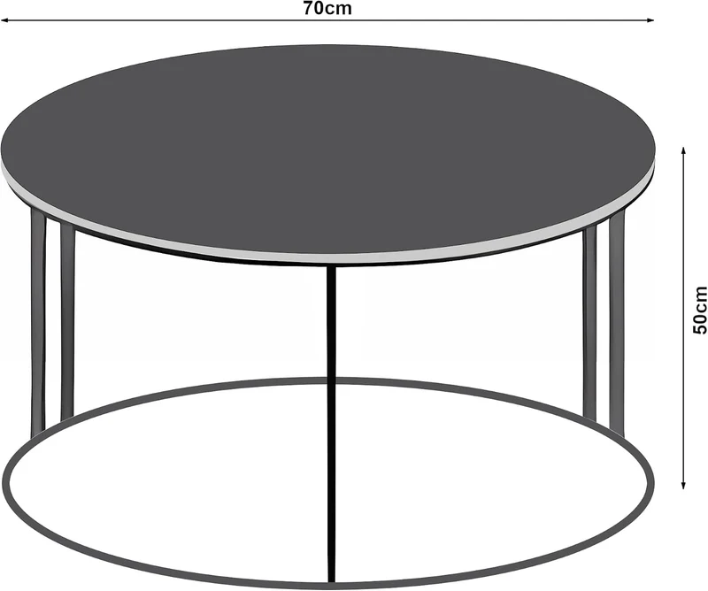 [en.casa] Couchtisch Aulum Beistelltisch 50 x 80 cm Kaffeetisch aus Spanplatte und Metall Sofatisch