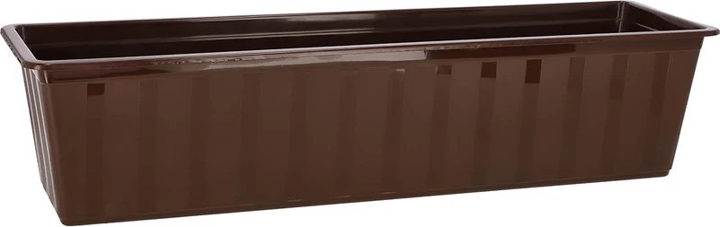 KOTARBAU® Holzblumenkasten Braun mit Kunststoffeinsatz 60 x 18 x15 cm Blumentopf Pflanzkasten Braun