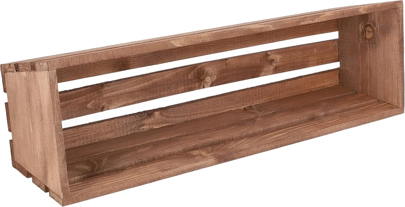 KOTARBAU® Holzblumenkasten Braun mit Kunststoffeinsatz 60 x 18 x15 cm Blumentopf Pflanzkasten Braun