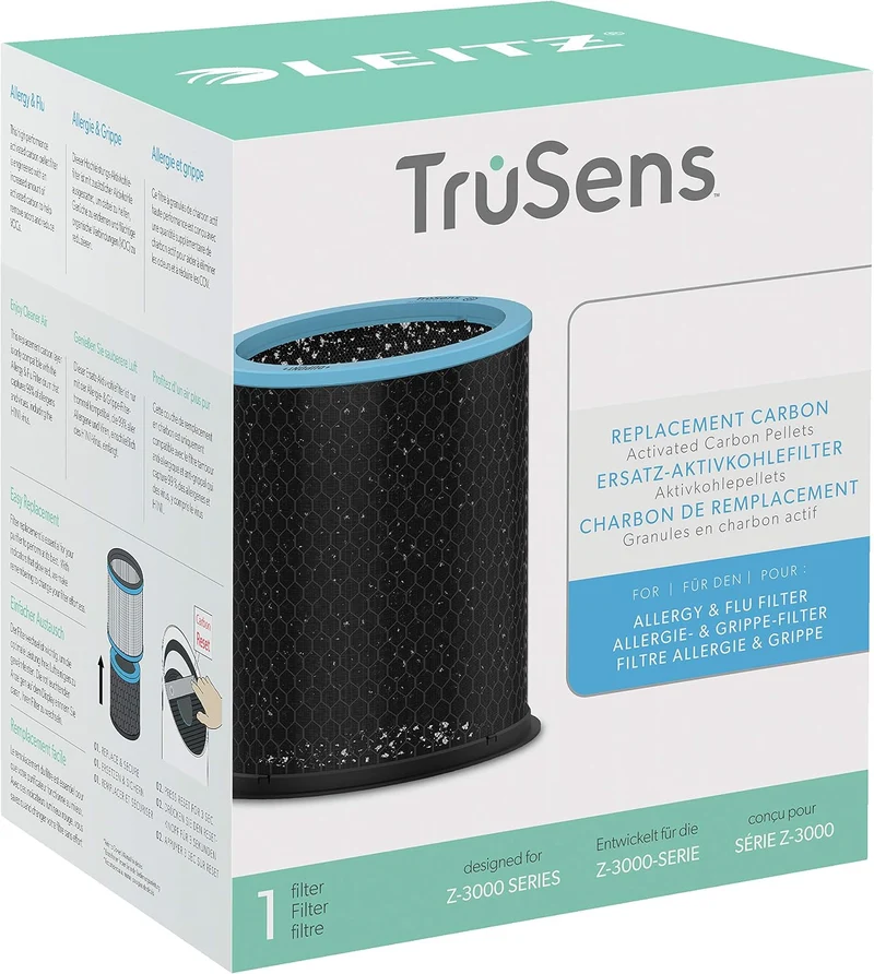 Leitz TruSens Allergie & Grippe Ersatz-Aktivkohlefilter für Leitz TruSens Z-3000/ Z-3500 Luftreinige