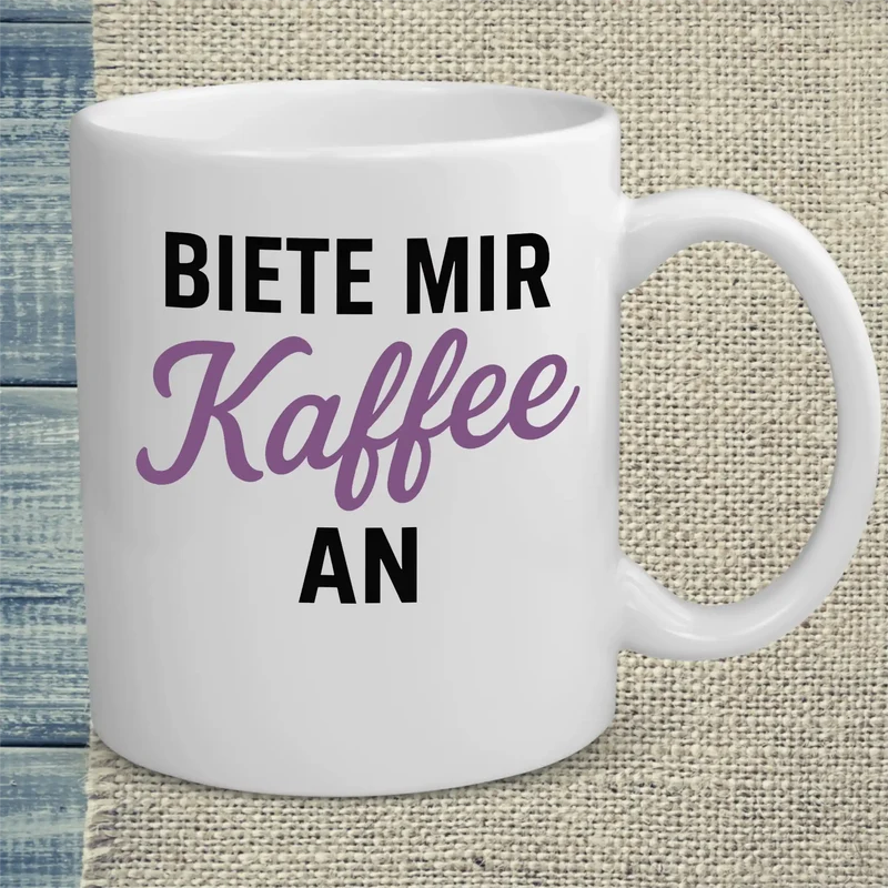 Biete mir Kaffee an - Tasse