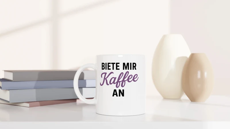 Biete mir Kaffee an - Tasse