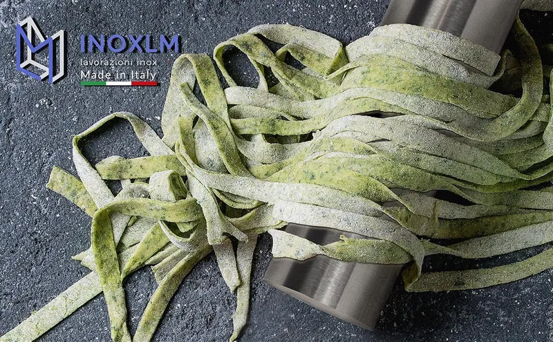 INOXLM Nudelholz aus Edelstahl für Zuckerpaste Teig Küche Brot Pizza Kuchen (Taupe Tasche) Schutzhül