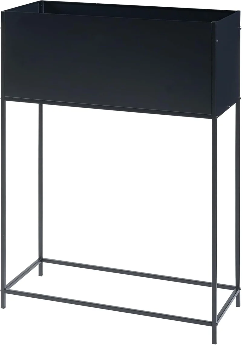 [en.casa] Blumenständer Porsgrunn Pflanzenständer mit Blumenkasten 100 x 70 x 30 cm Metall Schwarz B