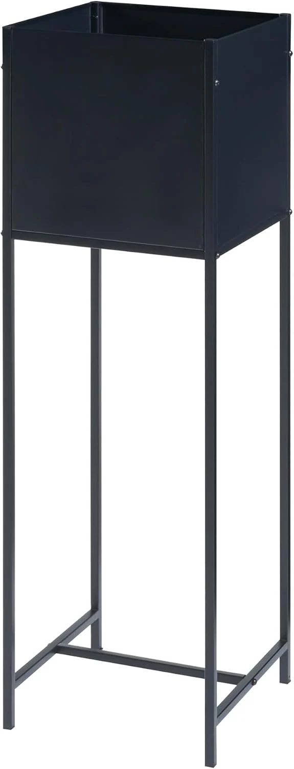 [en.casa] Blumenständer Porsgrunn Pflanzenständer mit Blumenkasten 100 x 30 x 30 cm Metall Schwarz B