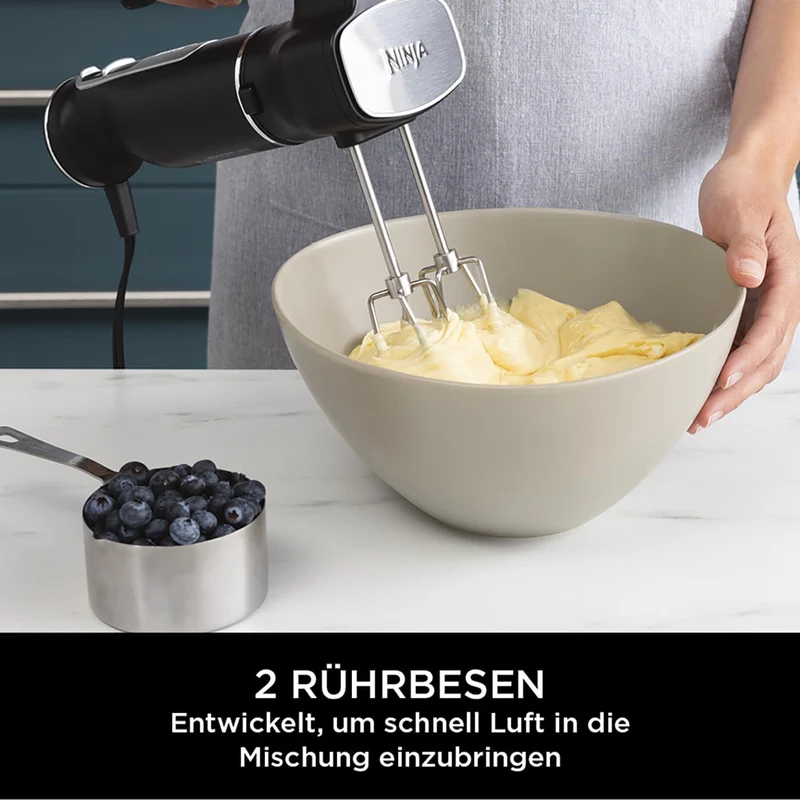 Ninja Foodi 3-in-1 Stabmixer, Handmixer & Zerkleinerer, Stufenweise Anlauf, 2 Misch- und 5 Rührgesch