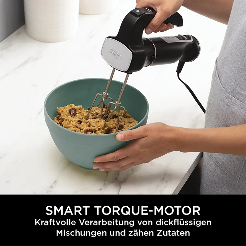 Ninja Foodi 3-in-1 Stabmixer, Handmixer & Zerkleinerer, Stufenweise Anlauf, 2 Misch- und 5 Rührgesch
