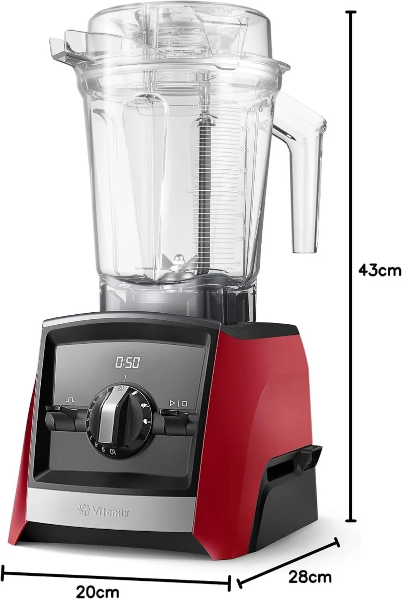 VITAMIX ASCENT 2500 ROT 3 automatische Programme und Geschwindigkeitswahlschalter 1-10 Rot, 3 automa