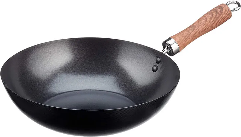 WECOOK Wok, 2 Schichten, Gusseisen, Schwarz, 24 cm 40x24x15 cm, 40x24x15 cm