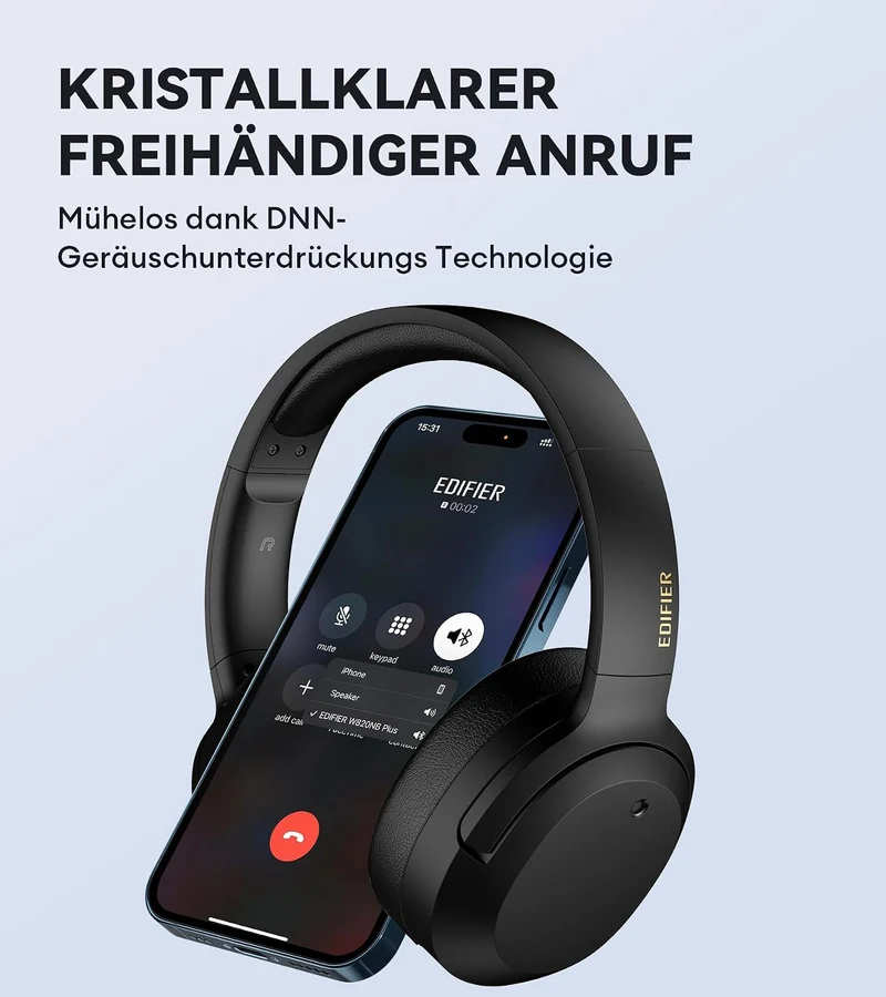 Edifier W820NB Plus Kopfhörer mit Hybrid Aktiver Geräuschunterdrückung - LDAC Codec - Hi-Res Audio W