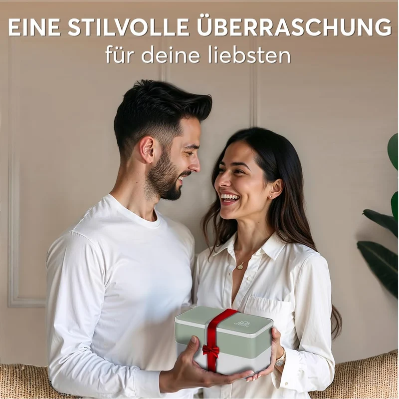Umami All-in-1 1,2L Bento Lunchbox Erwachsene mit Besteck, 2 Saucenbehältern als Brotdosen Salat, Sn