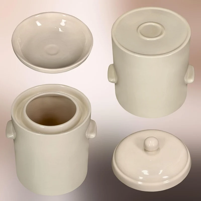KOTARBAU® Sauerkraut Gärtopf Sauerkrauttopf 10L Tontopf mit Deckel Steinguttopf Fermentieren Dauerkr