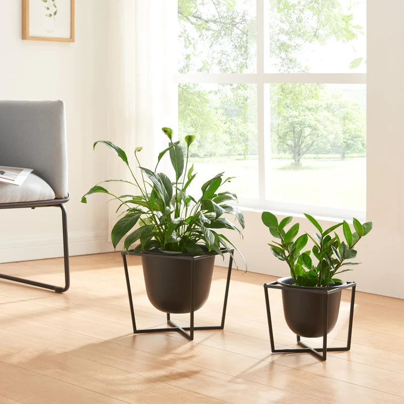 [en.casa] Pflanzenständer Nordmaling 2er Set Blumentopfständer Blumentofphalter Pflanzenhocker in 2