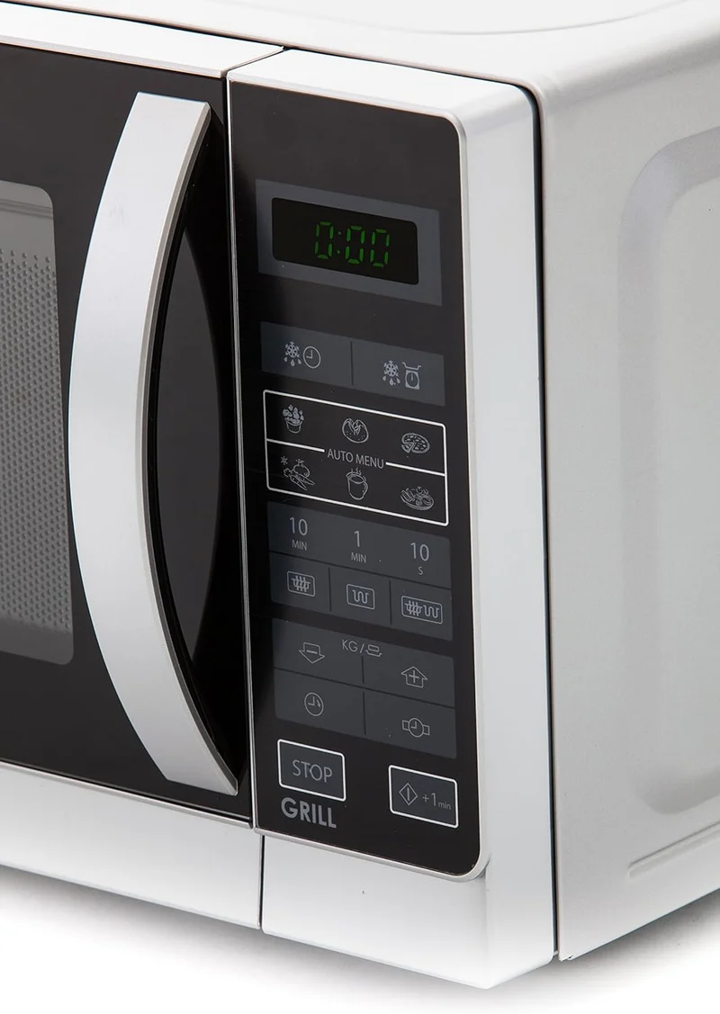 Sharp R742INW 2-in-1 Mikrowelle mit Grill / 25 L / 900 W / 1000 W Grill / LED-Display / 8 Automatikp