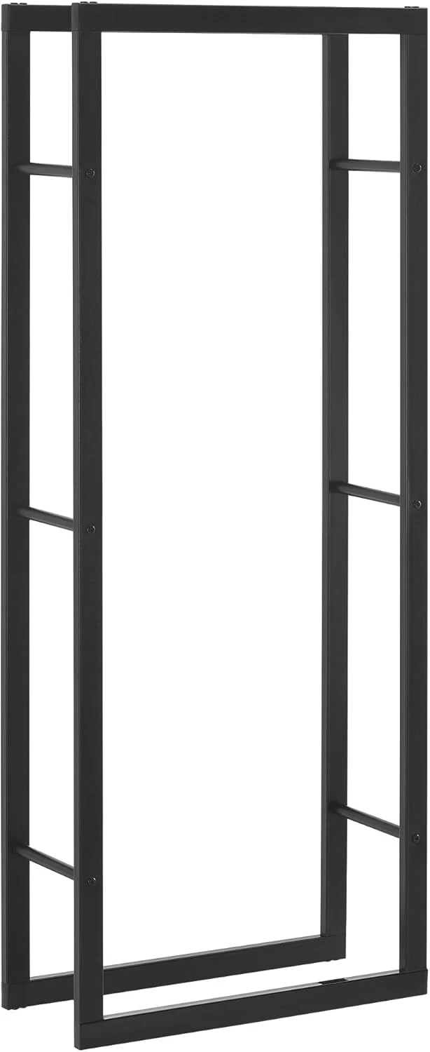 [en.casa] Kaminholzregal 50x150x25cm Brennholzregal Feuerholzregal Holzhalter Schwarz 50 x 150 x 25