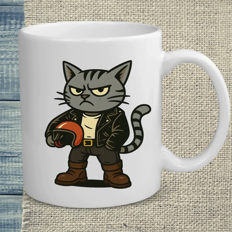 Rocker Katze - Tasse