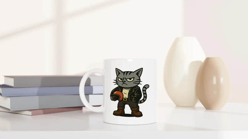 Rocker Katze - Tasse