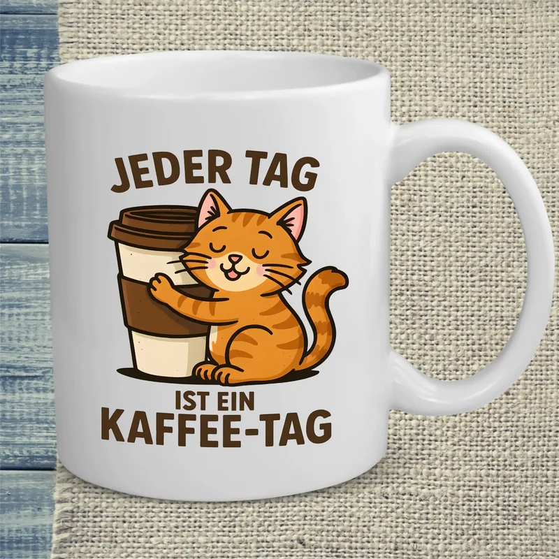 Jeder Tag ist ein Kaffee-Tag - Katze - Tasse