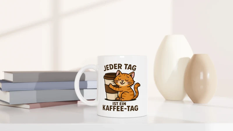 Jeder Tag ist ein Kaffee-Tag - Katze - Tasse