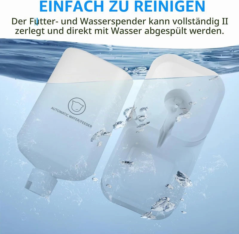 Dreamhigh® Automatischer Futterspender Katze, 2.1kg Futterautomat Katze und 3.8L Wasserspender Hund,