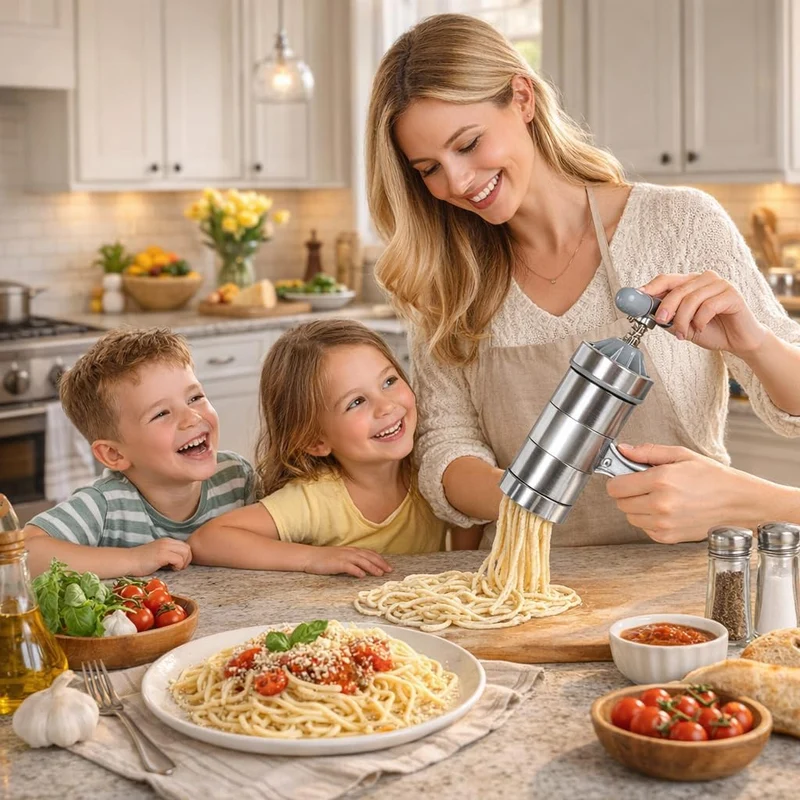 Nudelmaschine Tragbare manuelle Edelstahl-robuste hausgemachte Nudelmaschine für frische Fettuccine-