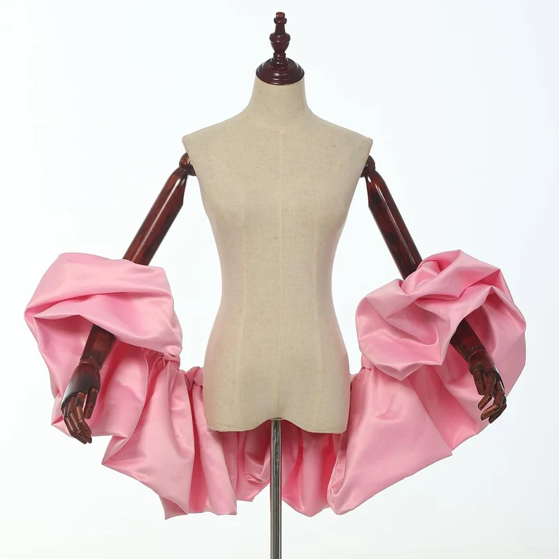 Satin-Umhang mit Puffärmeln, Brautschal, gerüschter Bolero, Wickeltuch für Braut, Hochzeitskleid, Ve