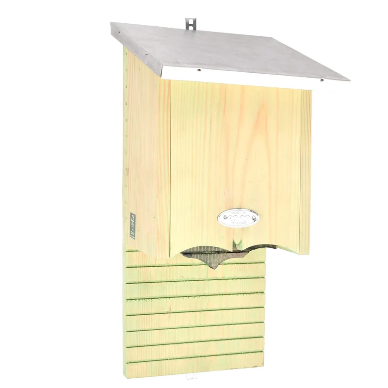 Esschert Design Fledermauskasten Fledermaushaus Holz Blechdach Nistkasten für Fledermäuse 39cm