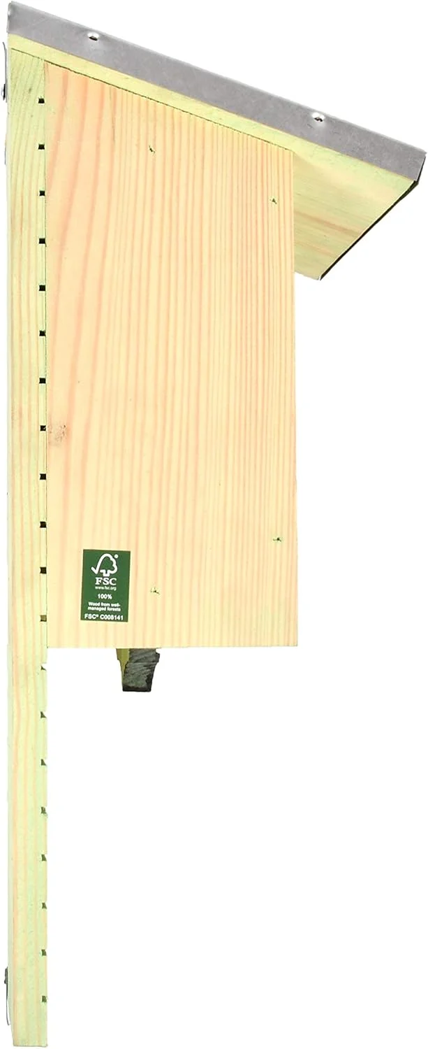 Esschert Design Fledermauskasten Fledermaushaus Holz Blechdach Nistkasten für Fledermäuse 39cm