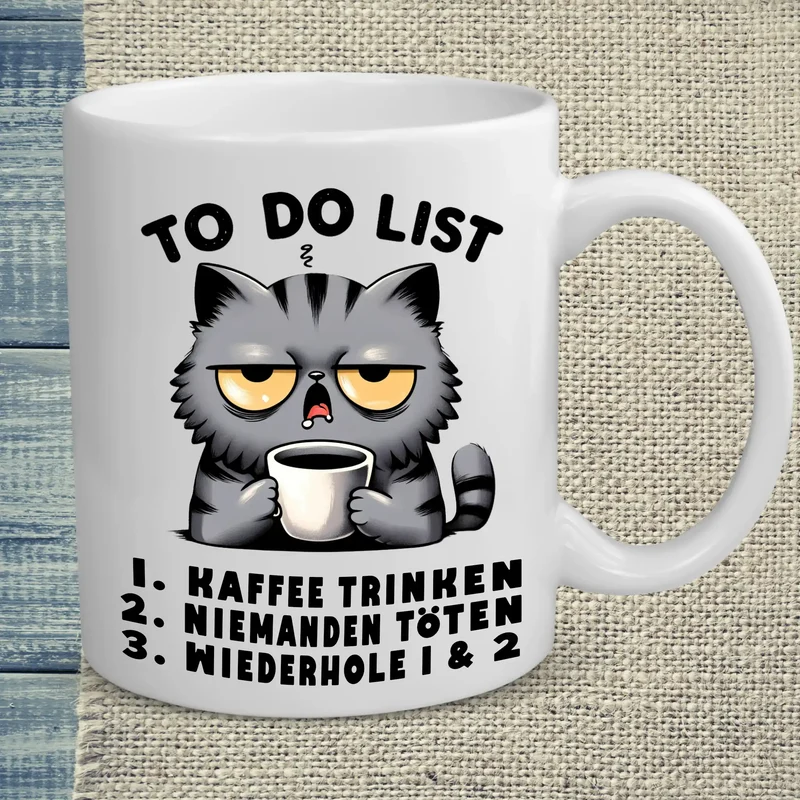 Katzen - Kaffee to do List - Tasse