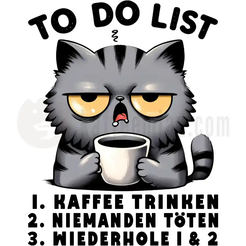 Katzen - Kaffee to do List - Tasse