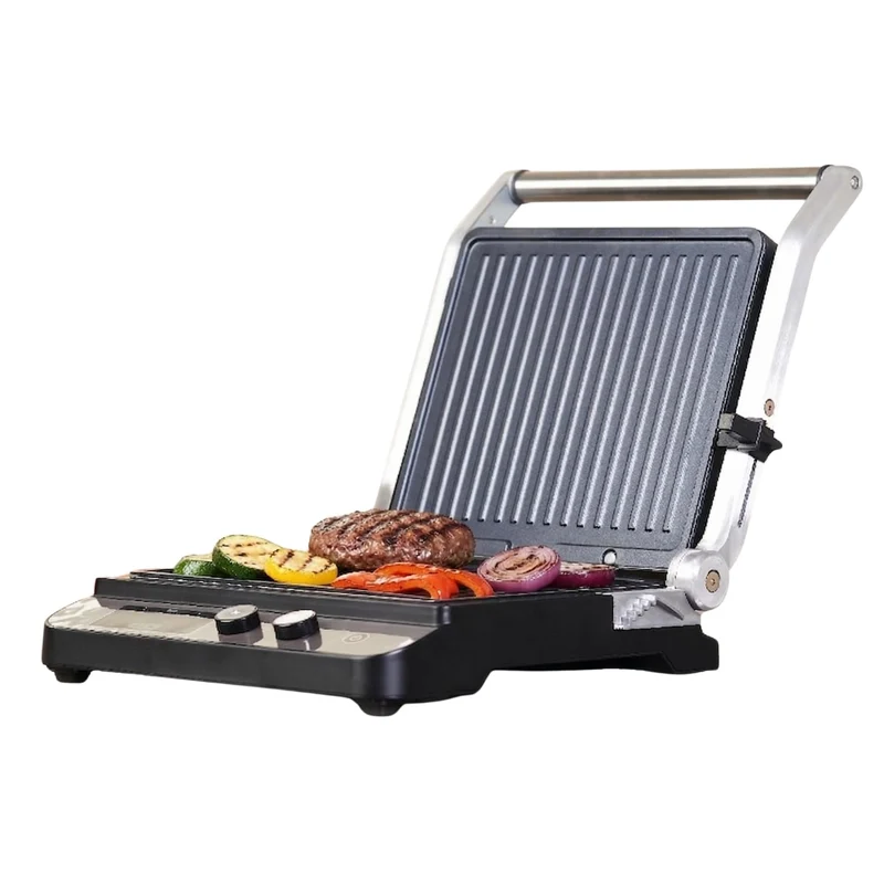 Black+Decker BXGR2000E - Kontaktgrill 2.000W 2-in-1: glatte Platten und Grill, Zubreiten von Fleisch
