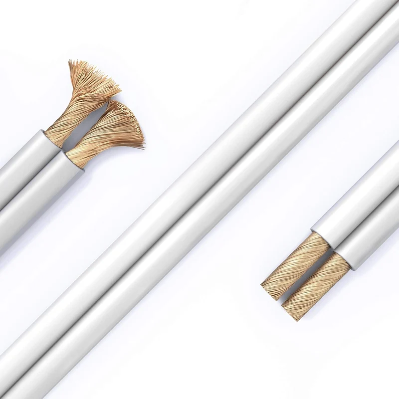 PureLink Lautsprecherkabel OFC 2x2,50mm² (0,20mm), 30,0m, weiss mit hellgrauer Kennlinie, Set mit 8