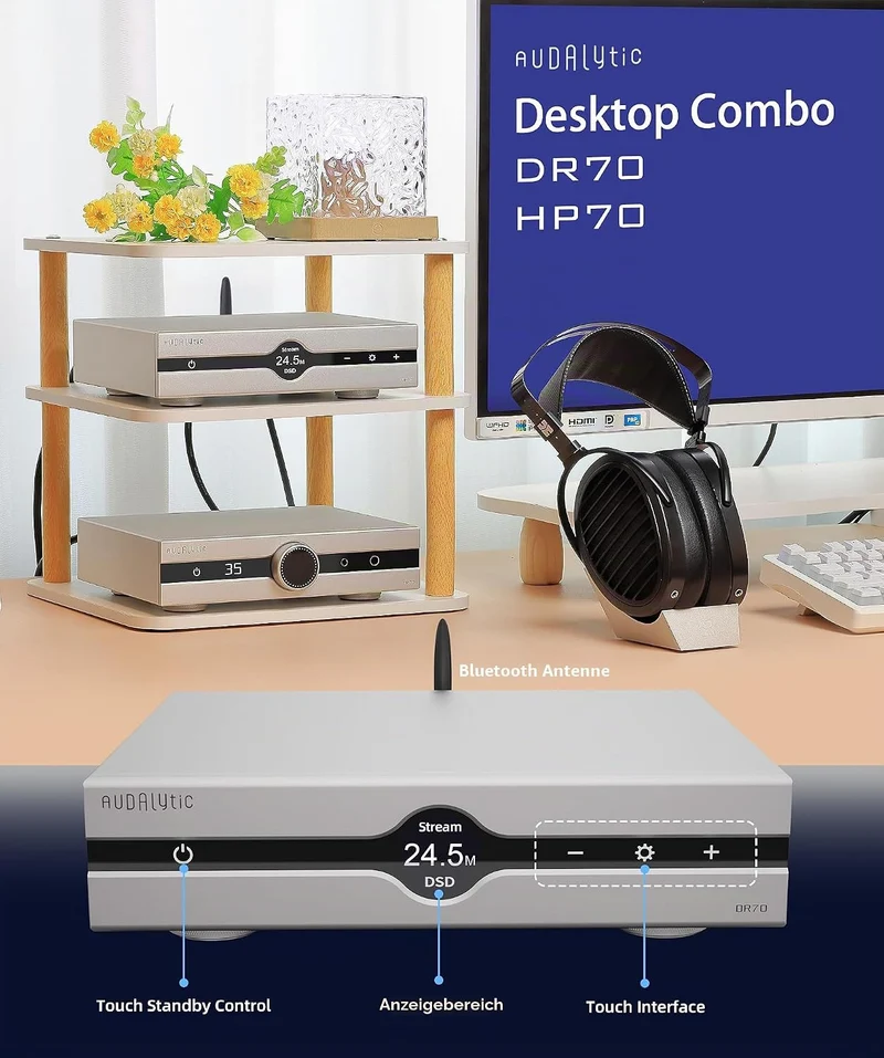 Gustard Audalytic DR70 R2R-DAC – Nativ 1-Bit-DSD, DSD512, PCM 768 kHz, vollständig diskreter, symmet