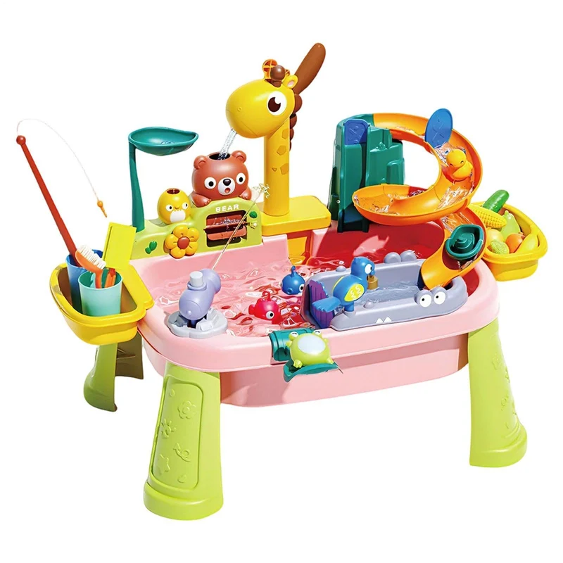 Generisch Kinder Wassertisch | Giraffen-Wasserhahn Angelspielzeug | Kinder-Waschbecken mit fliessend