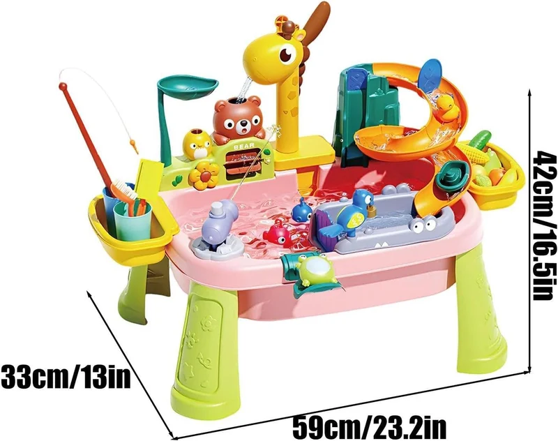 Generisch Kinder Wassertisch | Giraffen-Wasserhahn Angelspielzeug | Kinder-Waschbecken mit fliessend