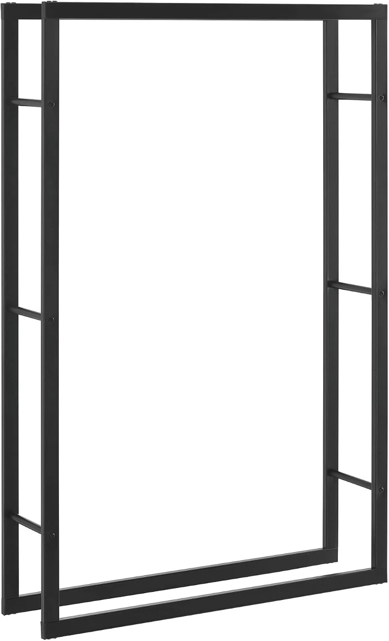 [en.casa] Kaminholzregal Täby Brennholzregal innen aussen Metall 100 x 25 x 150 cm Holzunterstand St
