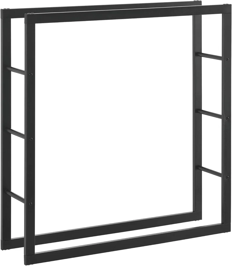 [en.casa] Kaminholzregal Täby Brennholzregal innen aussen Metall 100 x 25 x 100 cm Holzunterstand St