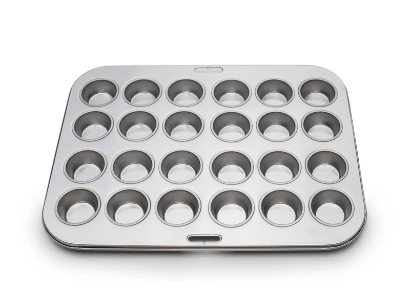 Mini-Muffinform aus Edelstahl, 24 Tassen, 10,5 x 13,7 Zoll
