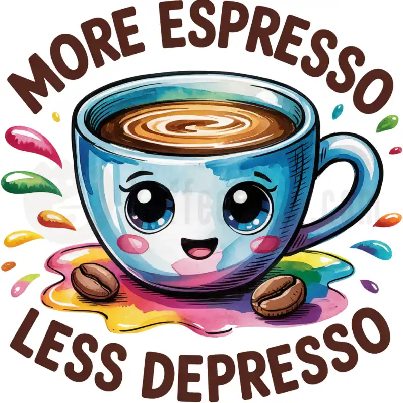 More Espresso Less Depresso - Bunt - Tasse