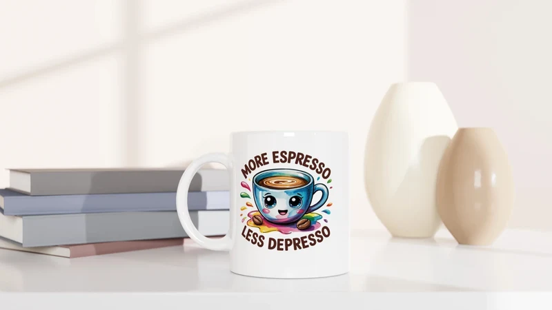 More Espresso Less Depresso - Bunt - Tasse