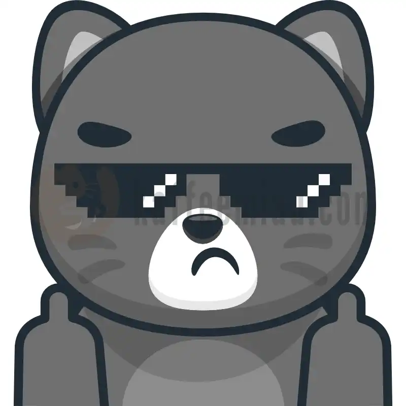 Schwarze Katze mit Brille Mittelfinger - Tasse