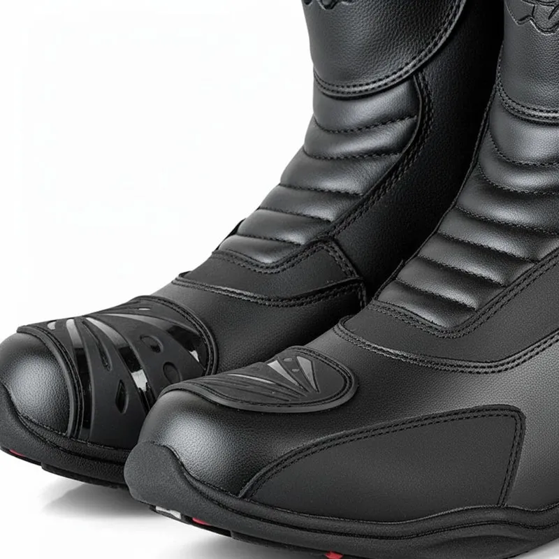 BI ESSE - Motorradstiefel Enduro Touring Echtleder wasserdicht 46 EU Schwarz, 46 EU Schwarz