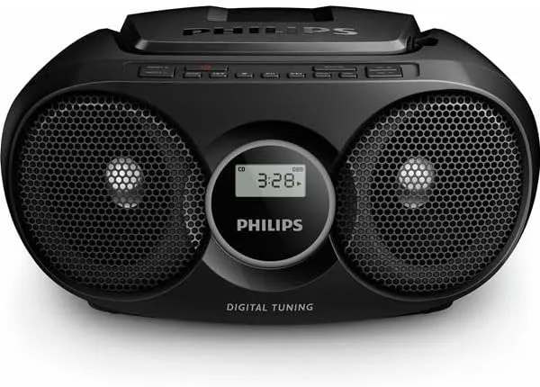 Philips Audio AZ215B/12 CD-Soundmachine (Digital UKW, Audioeingang, 3 Watt, leicht bedienbar) schwar