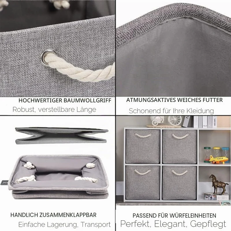 Mangata Aufbewahrungsbox, 33x38x33cm Aufbewahrungskorb Stoff, Box in Würfel für Schrank, Regal, und