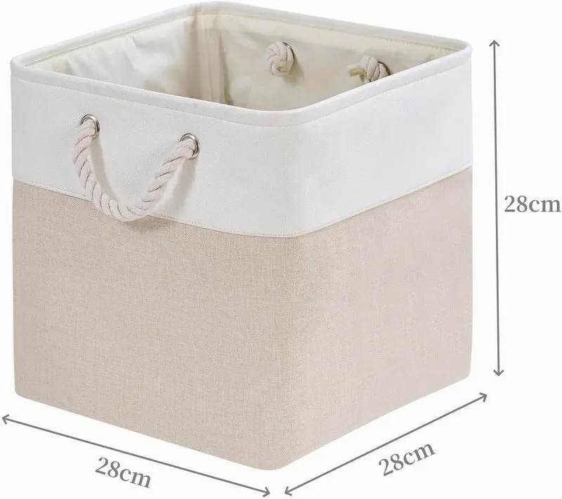 Mangata 28x28x28cm Aufbewahrungsbox Stoff, Aufbewahrungskorb zum Organisieren von Kleidung und Spiel