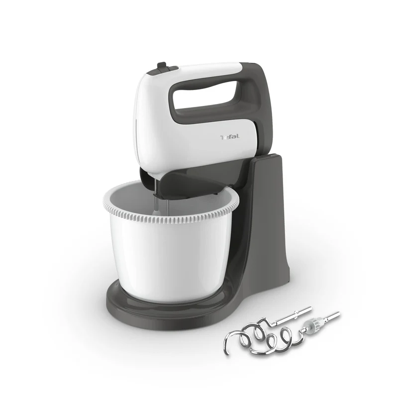 Tefal HT464138 Prep'Mix Hand Mixer with Rotating Bowl 2.5 L 500 W White