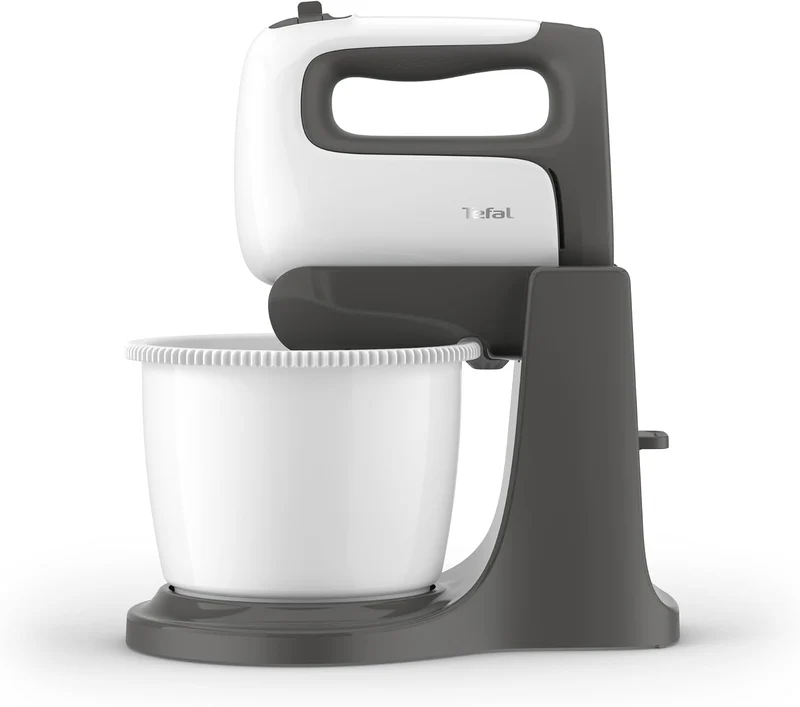 Tefal HT464138 Prep'Mix Hand Mixer with Rotating Bowl 2.5 L 500 W White