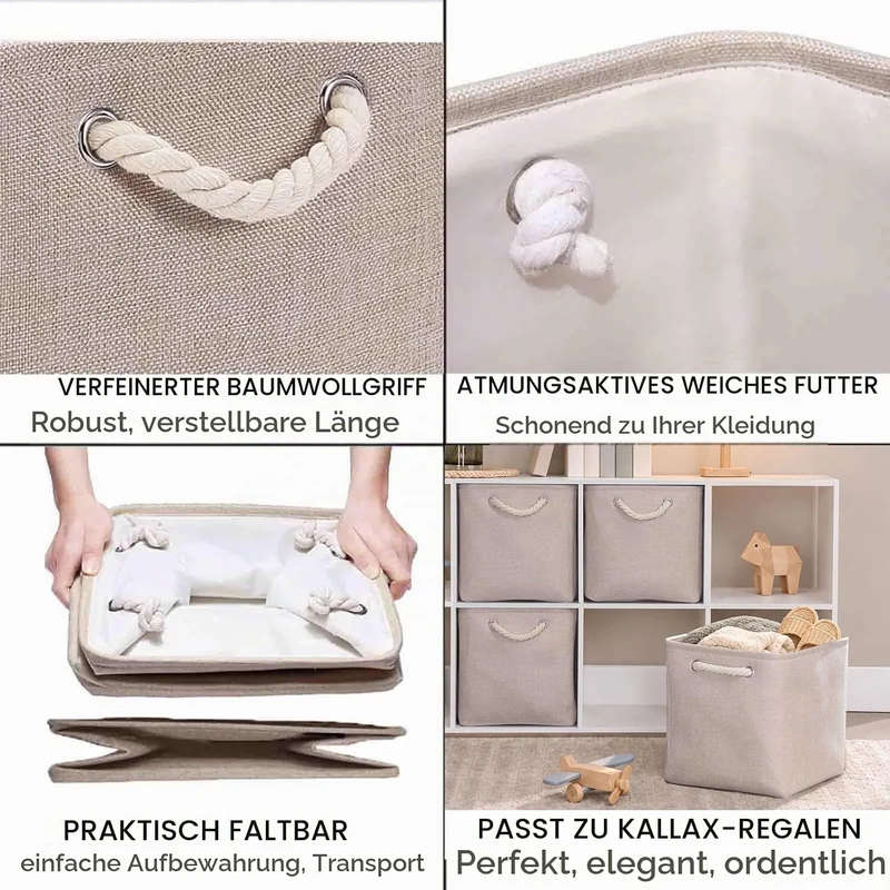 Mangata Aufbewahrungsbox 28x28x28 cm, Aufbewahrungskorb mit Griff, Aufbewahrung Korb Stoff für Regal