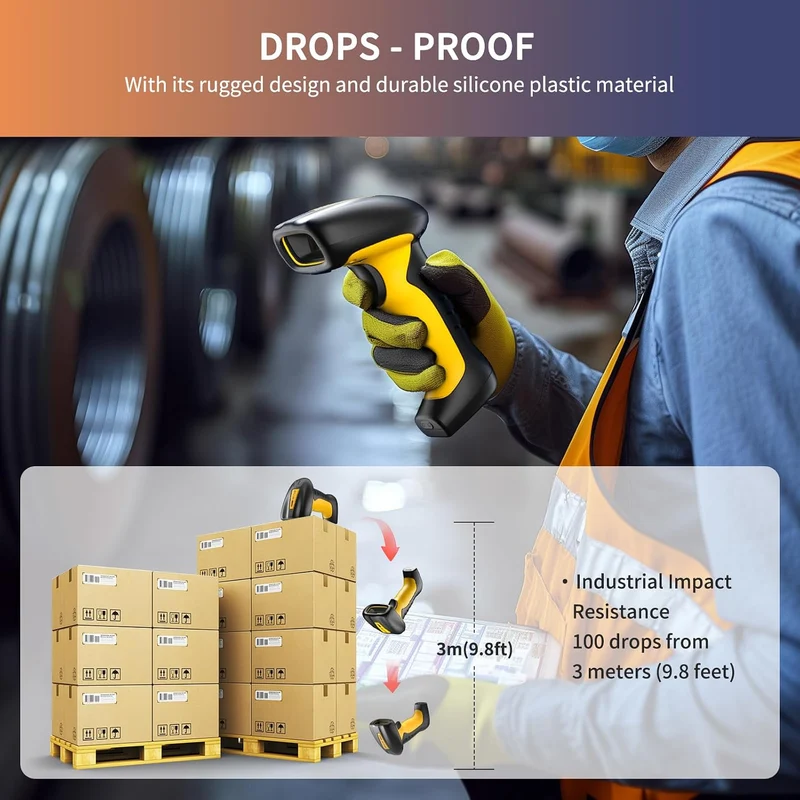 NETUM NT-1203L Pro Aufgerüsteter Drahtloser Bluetooth Robuster Wasserdichter 1D/2D-Scanner mit Erwei